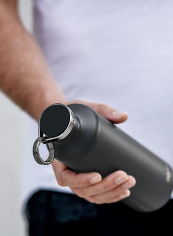 Double Wall Leak Proof Water Bottle Dark Grey 25.3 x 7.2cm