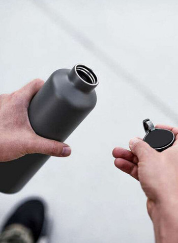 Double Wall Leak Proof Water Bottle Dark Grey 25.3 x 7.2cm