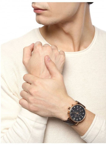 Men's Leather Chronograph Wrist Watch 1710379