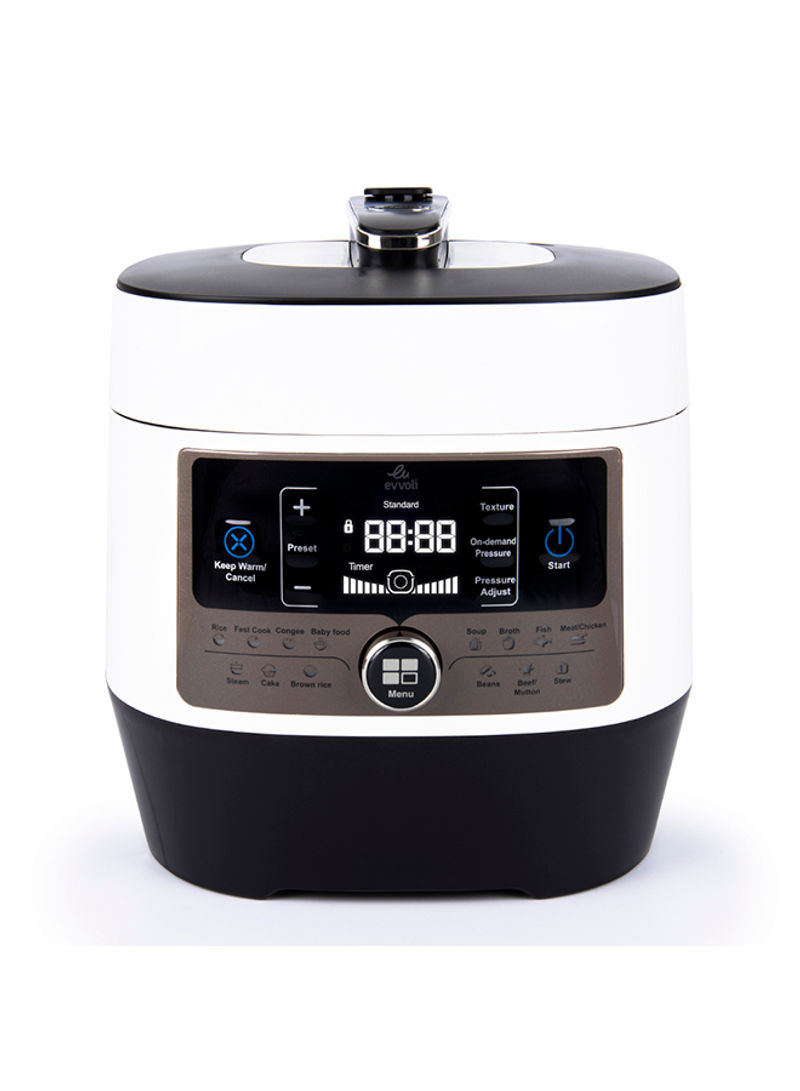 14 In 1 Multi-Use Programmable Pressure Cooker 5 Litter 900W 14 Programs Digital LED Display 24 hours preset timer With 2 Years Warranty 5 l 900 W EVKA-PC5014B Black/White