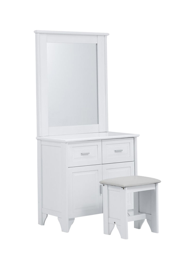 Dresser With Mirror And Stool White