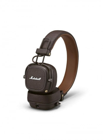 Major III Foldable Bluetooth On-Ear Headphones Brown