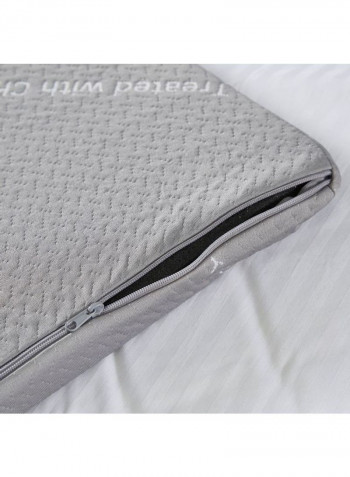 Mattress Topper Polyester Grey/White 200x200cm