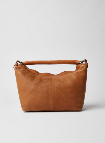 Multi Position Leather Shoulder Bag Brown