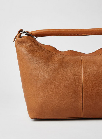 Multi Position Leather Shoulder Bag Brown
