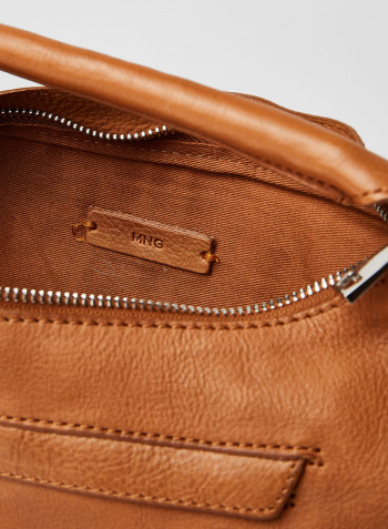 Multi Position Leather Shoulder Bag Brown