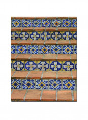 Blue And Yellow Tiles Canvas Wall Art Multicolour 18 x 24inch