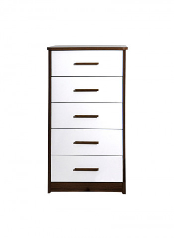 Harmony 5 Drawer Chest White/Brown 42x105x57cm