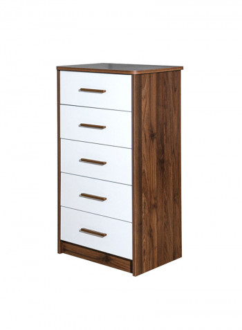 Harmony 5 Drawer Chest White/Brown 42x105x57cm