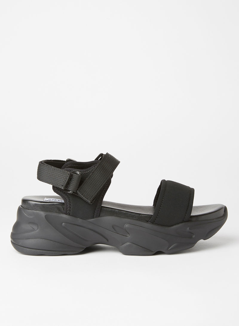 Players Wedge Sandals Black