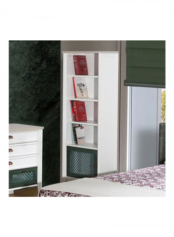 Meknes Bookcase White/Green 38x172x62cm