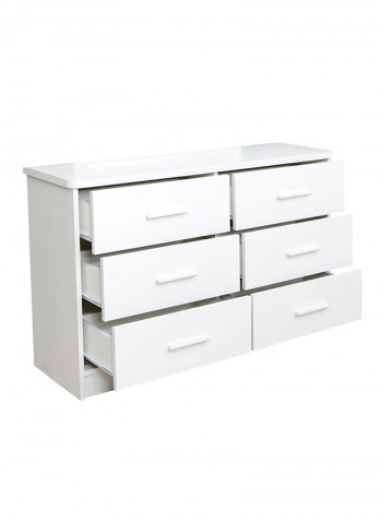 6-Drawer Mercury Master Dresser Without Mirror White