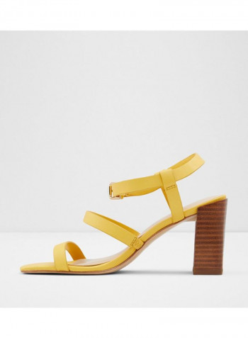 Havana Open Toe Heeled Sandals Yellow