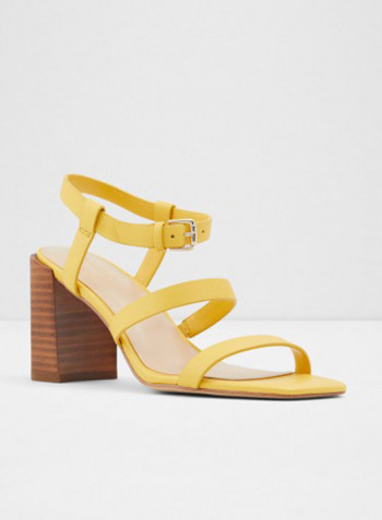 Havana Open Toe Heeled Sandals Yellow