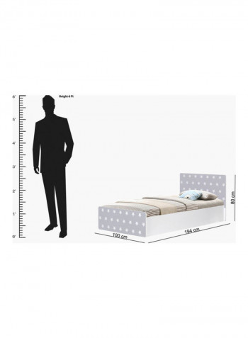 Vanilla Single Bed Grey/White 194x100x80cm