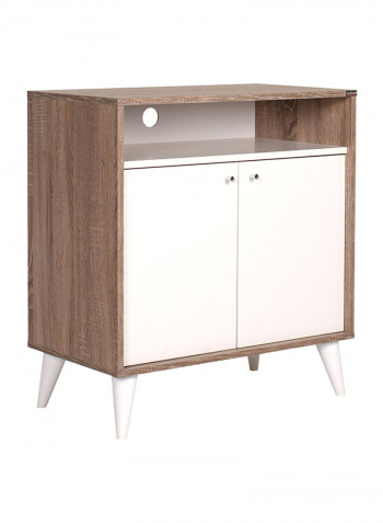 Plus 2 Door With Shelf Multipurpose Sideboard Brown/White