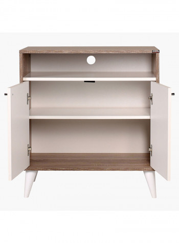 Plus 2 Door With Shelf Multipurpose Sideboard Brown/White