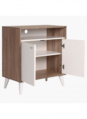 Plus 2 Door With Shelf Multipurpose Sideboard Brown/White