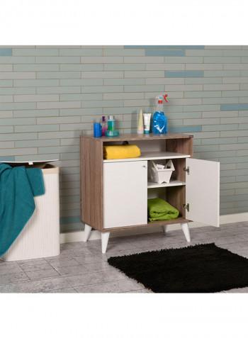 Plus 2 Door With Shelf Multipurpose Sideboard Brown/White