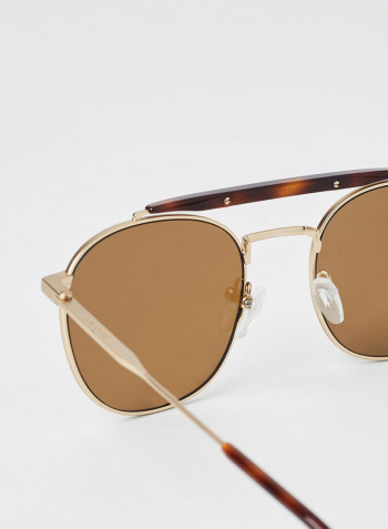 Men's Full-Rim Metal Round Sunglasses - Lens Size: 53 mm