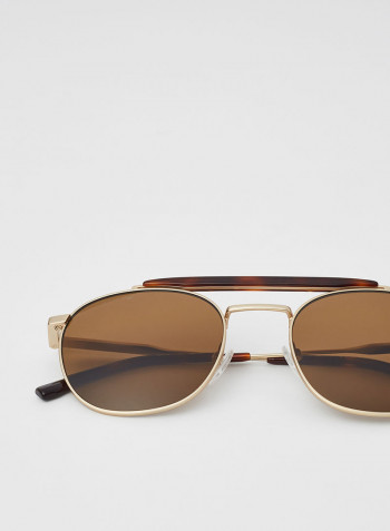 Men's Full-Rim Metal Round Sunglasses - Lens Size: 53 mm