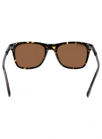 Men's Full Rimmed Modified Rectangular Frame Sunglasses - Lens Size: 53 mm