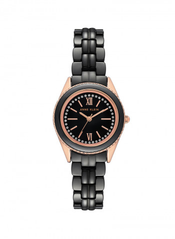 Women's Ceramic Analog Wrist Watch AK3410BKRG