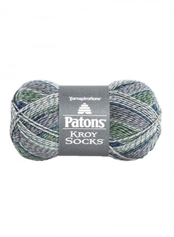 Kroy Socks Yarn Green Striped Ragg 166yard