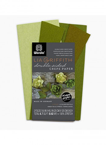 Double Sided Crepe Paper Green/Beige