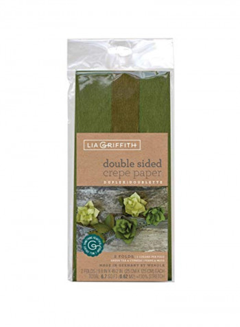 Double Sided Crepe Paper Green/Beige