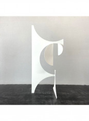 Metal Geometric Art Ornament White