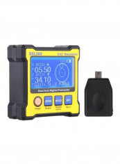 Dual Axis Digital Angle Protractor Yellow/Black