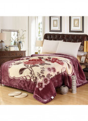 Floral Printed Trendy Throw Blanket Cotton Multicolour 180x220centimeter