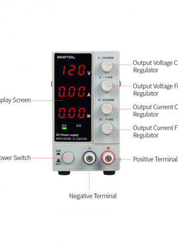 Adjustable Mini DC Power Supply Unit With LED Display White 29.00 X 10.50 X 18.00cm