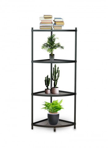 4-Tier Corner Storage Rack Black 36 x 11 x 36cm