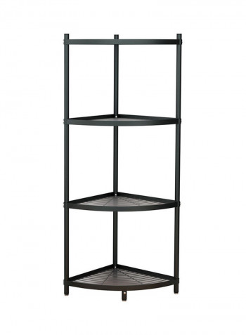 4-Tier Corner Storage Rack Black 36 x 11 x 36cm