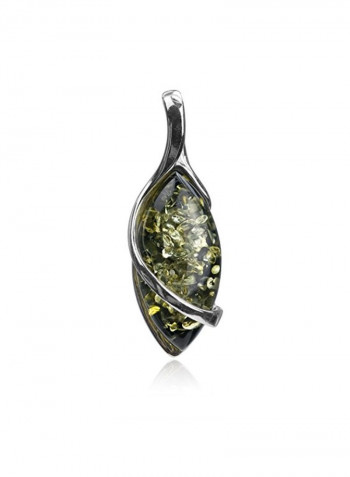 925 Sterling Silver 4 Ct. Amber Marquise Pendant Necklace