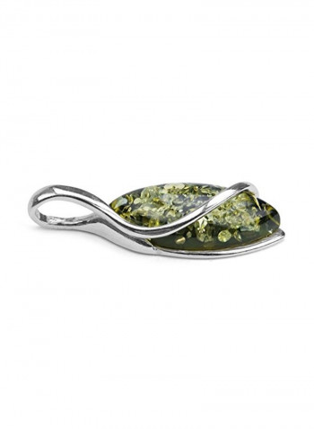 925 Sterling Silver 4 Ct. Amber Marquise Pendant Necklace