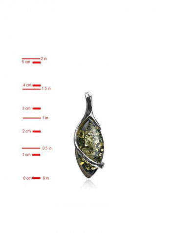 925 Sterling Silver 4 Ct. Amber Marquise Pendant Necklace