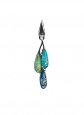 925 Sterling Silver Amber Studded Pendant