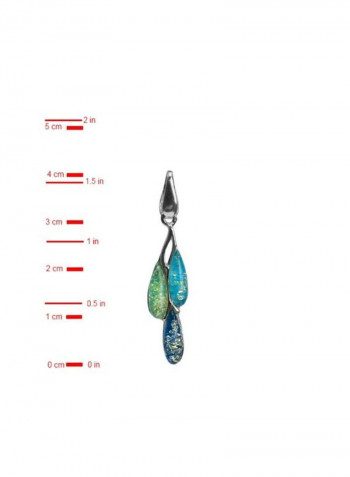 925 Sterling Silver Amber Studded Pendant