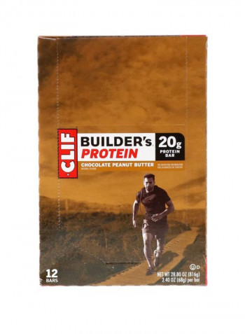 Pack Of 12 Builder's Protein Crunchy Peanut Butter Bars