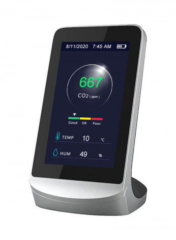 Carbon Dioxide Detector With Cable Black/Silver