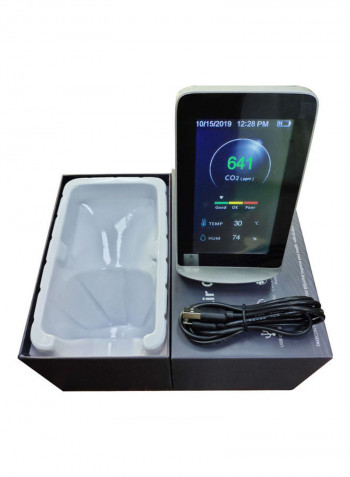 Carbon Dioxide Detector With Cable Black/Silver