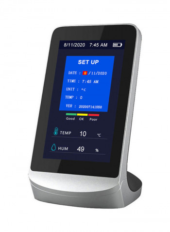 Carbon Dioxide Detector With Cable Black/Silver