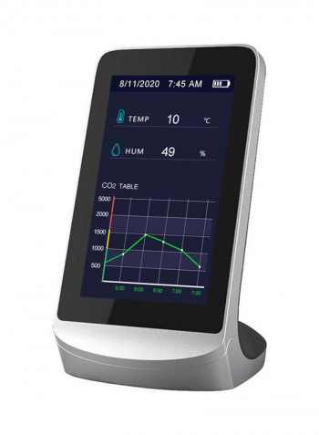 Carbon Dioxide Detector With Cable Black/Silver