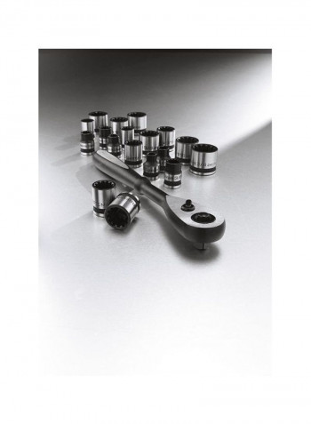 19-Piece Socket Wrench Set Silver/Grey