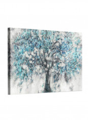 Abstract Tree Canvas Wall Art Grey/Blue 36 x 24 x 1inch