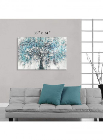 Abstract Tree Canvas Wall Art Grey/Blue 36 x 24 x 1inch