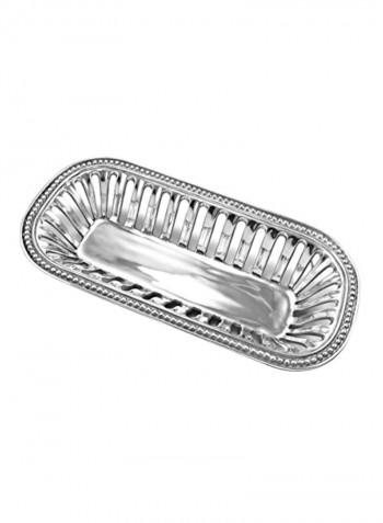 Bread Serving Basket Silver 15x7.25x2.75inch